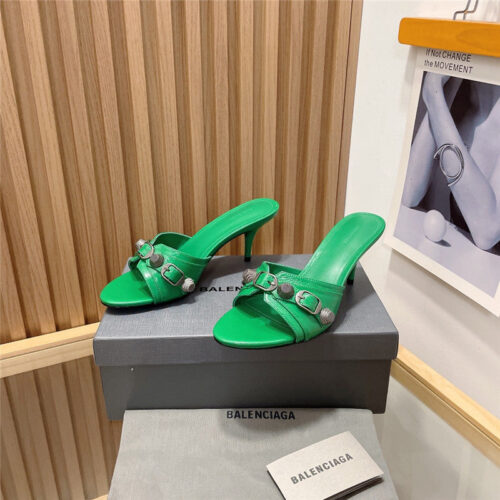 High Quality Luxury Balenciaga Buttoned High Heel Slippers product detail