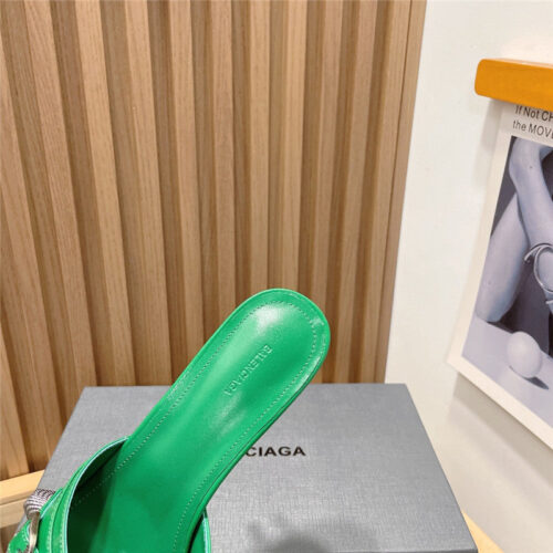High Quality Luxury Balenciaga Buttoned High Heel Slippers product detail