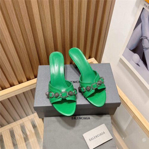 High Quality Luxury Balenciaga Buttoned High Heel Slippers product detail