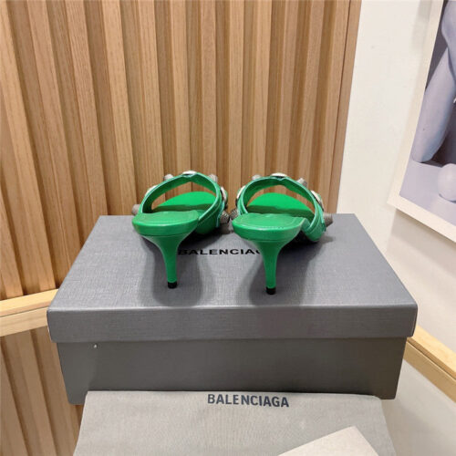 High Quality Luxury Balenciaga Buttoned High Heel Slippers product detail