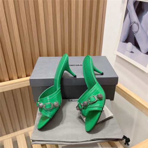 High Quality Luxury Balenciaga Buttoned High Heel Slippers product detail