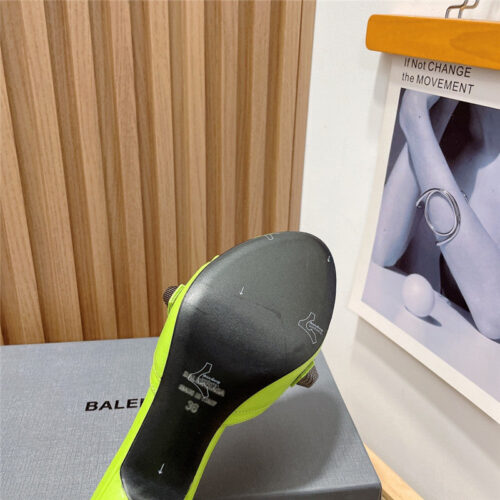 High Quality Luxury Balenciaga Buttoned High Heel Slippers – Style 11875 product detail