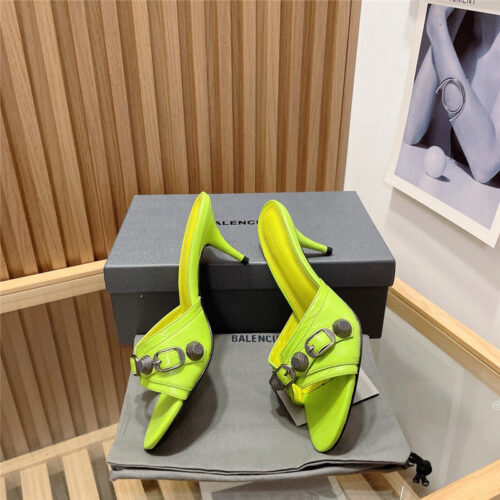 High Quality Luxury Balenciaga Buttoned High Heel Slippers – Style 11875 product detail