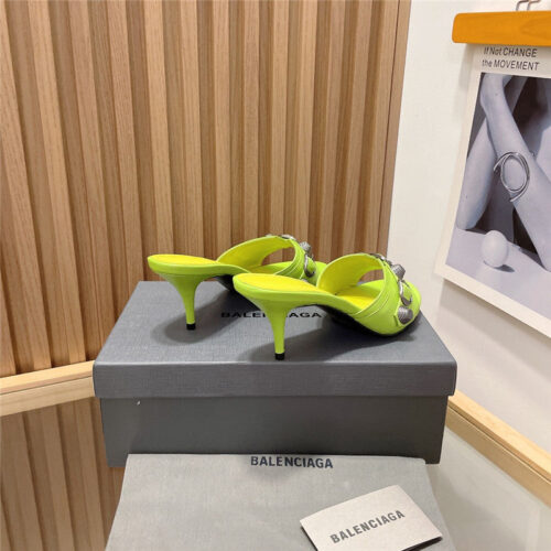 High Quality Luxury Balenciaga Buttoned High Heel Slippers – Style 11875 product detail