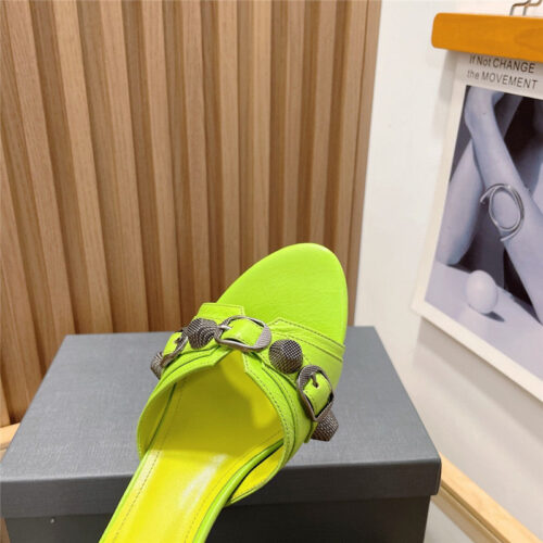 High Quality Luxury Balenciaga Buttoned High Heel Slippers – Style 11875 product detail