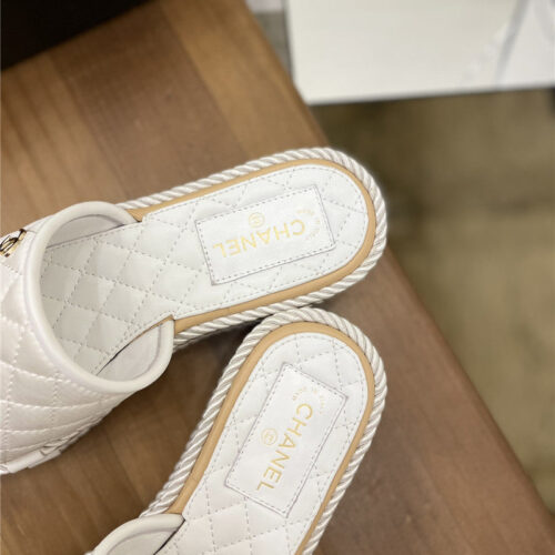 High Quality Luxury Chanel Diamond Wedge Slippers – Style 40678 product detail