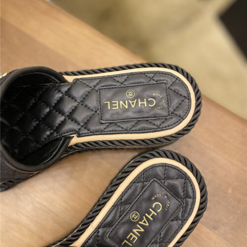 High Quality Luxury Chanel Diamond Wedge Slippers product detail