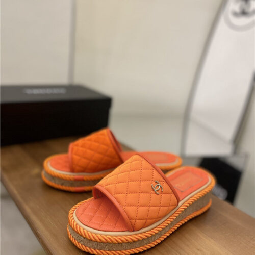 High Quality Luxury Chanel Diamond Wedge Slippers – Style 71750 alternate view