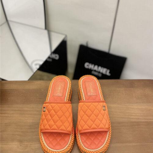 High Quality Luxury Chanel Diamond Wedge Slippers – Style 71750 product detail