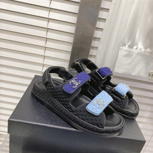 High Quality Luxury Chanel Classic Velcro Sandals – Style 54374 alternate view
