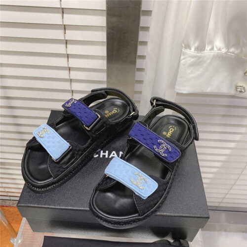 High Quality Luxury Chanel Classic Velcro Sandals – Style 54374