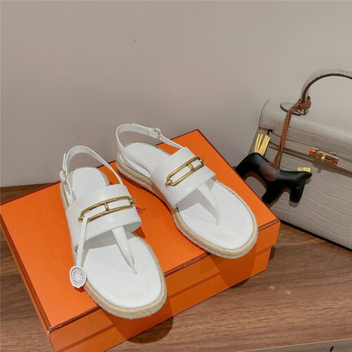High Quality Luxury Hermes Knitted Flat Sandals product detail