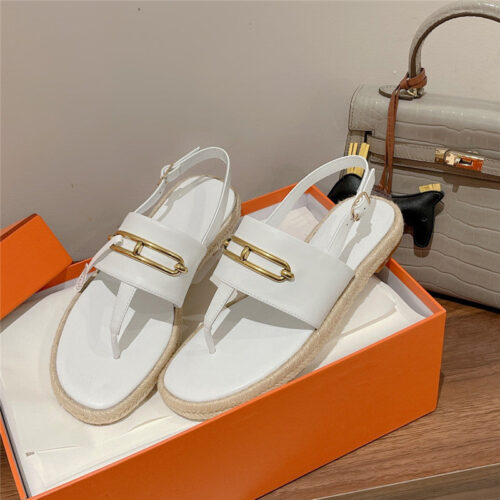 High Quality Luxury Hermes Knitted Flat Sandals product detail