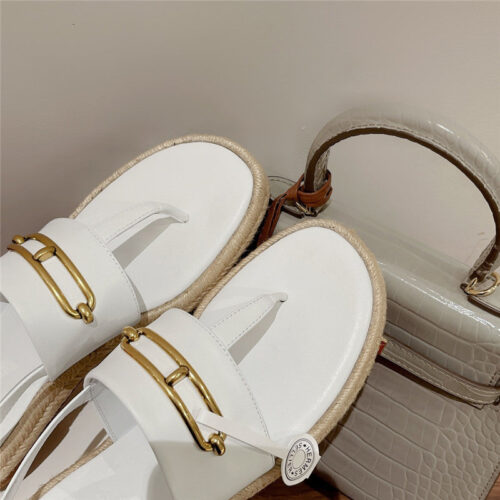 High Quality Luxury Hermes Knitted Flat Sandals product detail