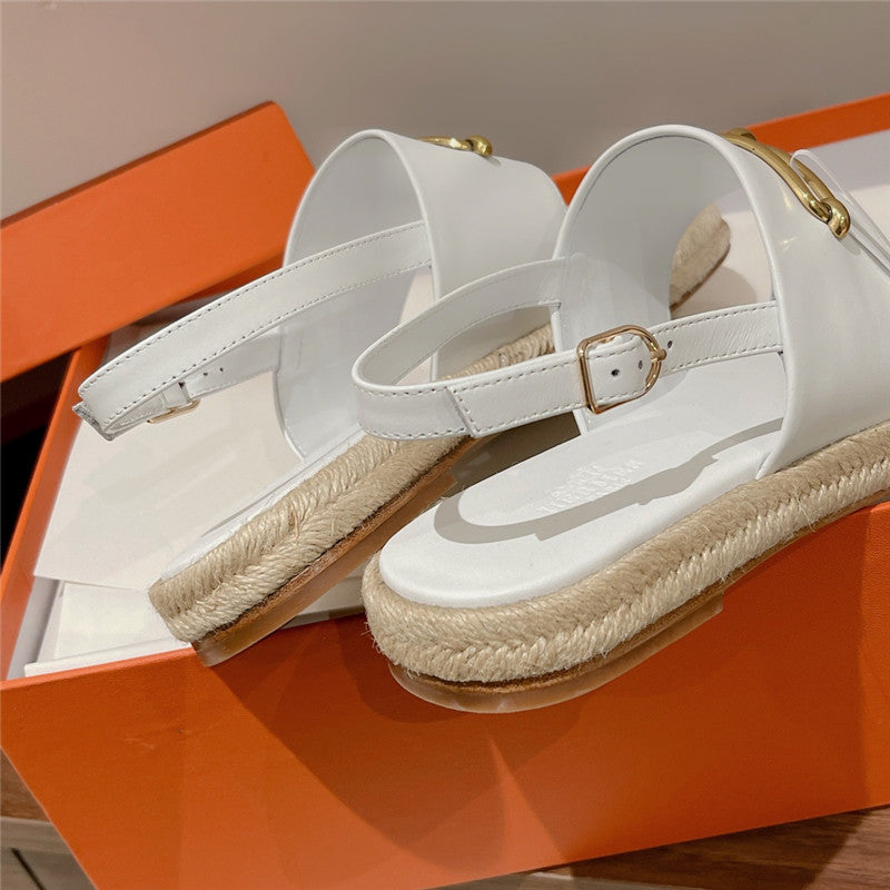 High Quality Luxury Hermes Knitted Flat Sandals product detail