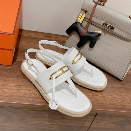 High Quality Luxury Hermes Knitted Flat Sandals product detail