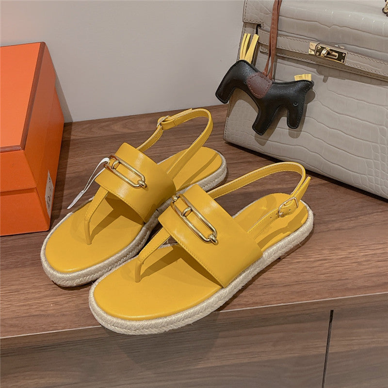 High Quality Luxury Hermes Knitted Flat Sandals – Style 16707