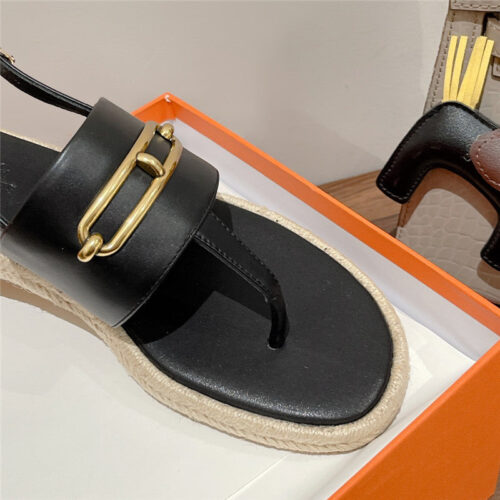 High Quality Luxury Hermes Knitted Flat Sandals – Style 49475 product detail