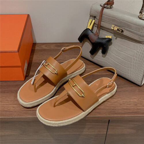 High Quality Luxury Hermes Knitted Flat Sandals – Style 82243