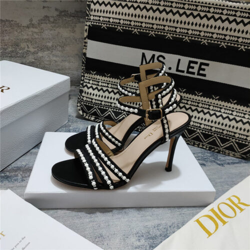 High Quality Luxury Dior Gem Heeled Sandal – Style 19814 alternate view