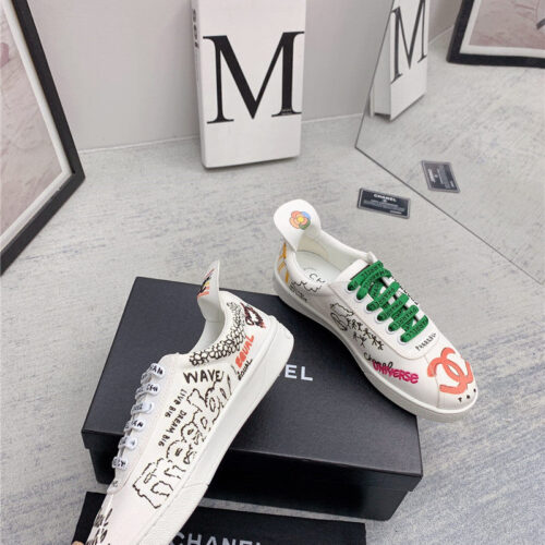High Quality Luxury Chanel Classic Graffiti Sneakers – Style 93990 product detail