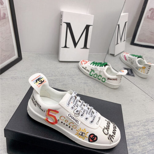 High Quality Luxury Chanel Classic Graffiti Sneakers – Style 93990 product detail