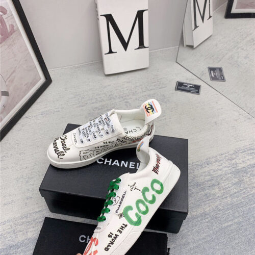 High Quality Luxury Chanel Classic Graffiti Sneakers – Style 93990 product detail