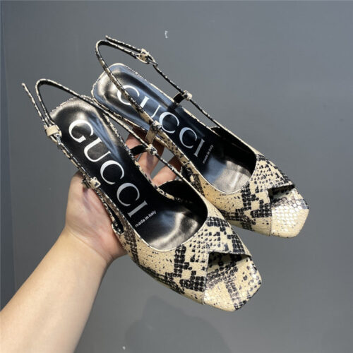 High Quality Luxury Gucci Mesh Fish Mouth High Heel Sandals product detail
