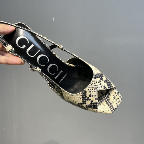 High Quality Luxury Gucci Mesh Fish Mouth High Heel Sandals product detail