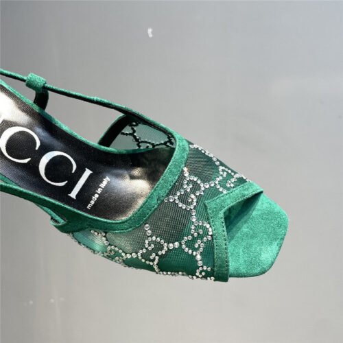 High Quality Luxury Gucci Mesh Fish Mouth High Heel Sandals – Style 92243 product detail