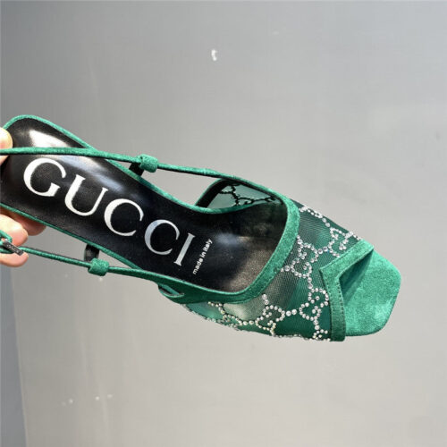 High Quality Luxury Gucci Mesh Fish Mouth High Heel Sandals – Style 92243 product detail