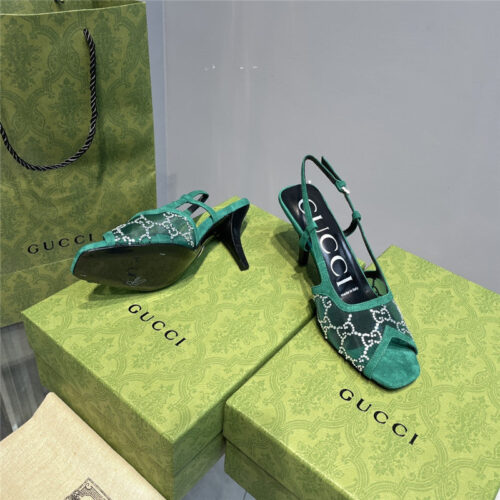 High Quality Luxury Gucci Mesh Fish Mouth High Heel Sandals – Style 92243 product detail