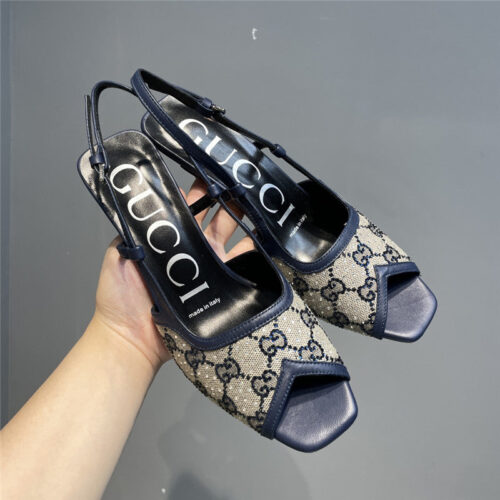 High Quality Luxury Gucci Mesh Fish Mouth High Heel Sandals – Style 57779 product detail