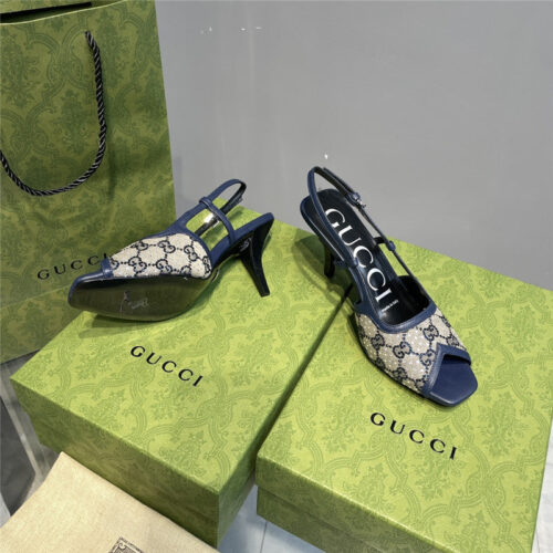 High Quality Luxury Gucci Mesh Fish Mouth High Heel Sandals – Style 57779 product detail