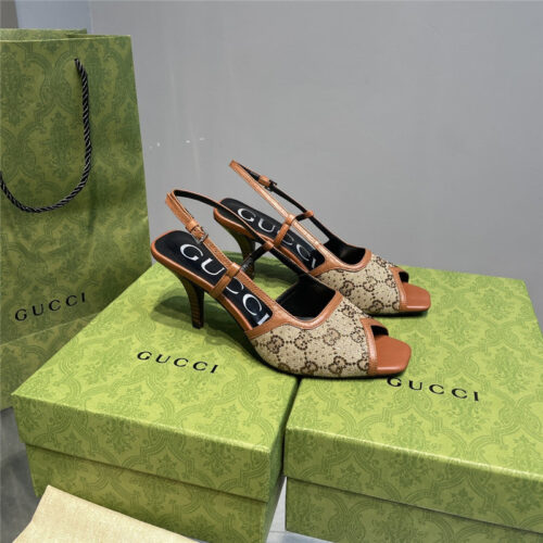 High Quality Luxury Gucci Mesh Fish Mouth High Heel Sandals – Style 23315
