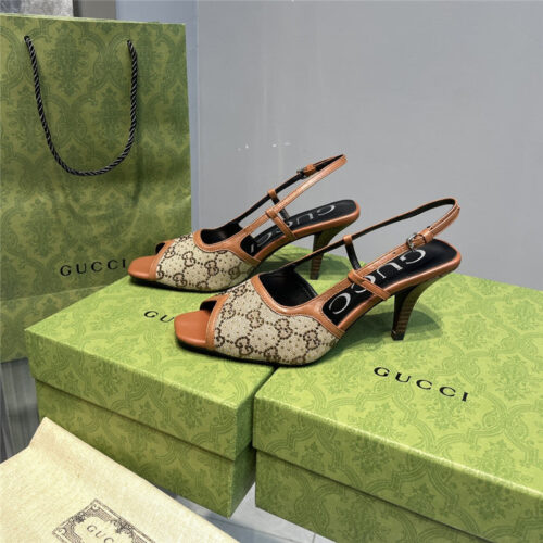 High Quality Luxury Gucci Mesh Fish Mouth High Heel Sandals – Style 23315 product detail