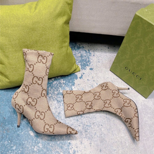 High Quality Luxury Gucci Classic GG High Heel Ankle Boots product detail