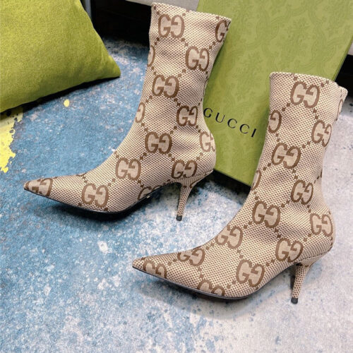 High Quality Luxury Gucci Classic GG High Heel Ankle Boots product detail
