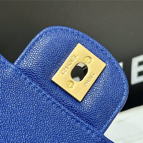 High Quality Luxury Chanel Blue Flap Bag Small product detail