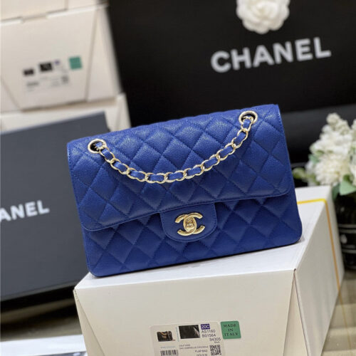 High Quality Luxury Chanel Blue Flap Bag Small product detail