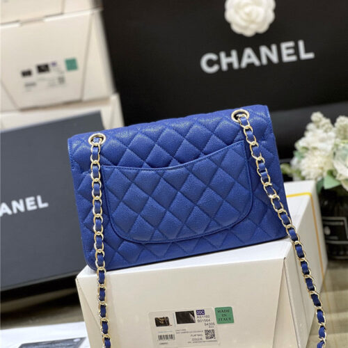 High Quality Luxury Chanel Blue Flap Bag Small alternate view