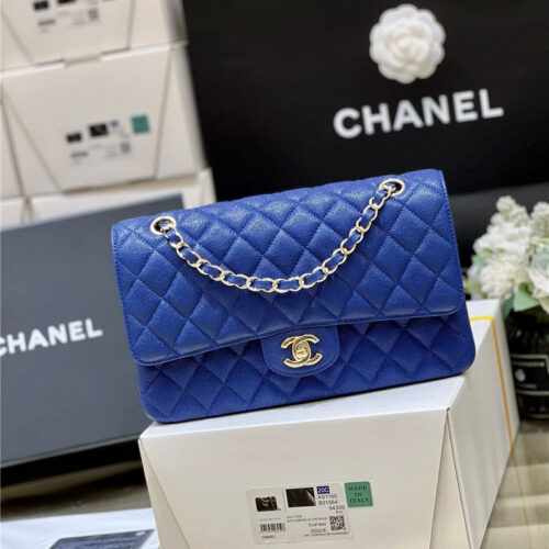 High Quality Luxury Chanel Blue Flap Bag alternate view