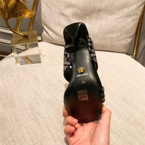 High Quality Luxury Fendi X Versace Medusa FF Logo High Heel Slippers product detail