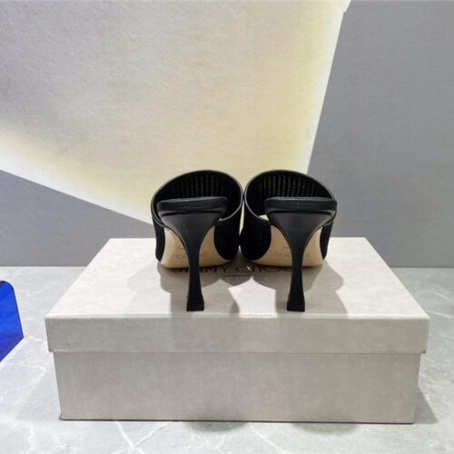 High Quality Luxury Jimmy Choo Square-Toe Knit Flip-Flops product detail