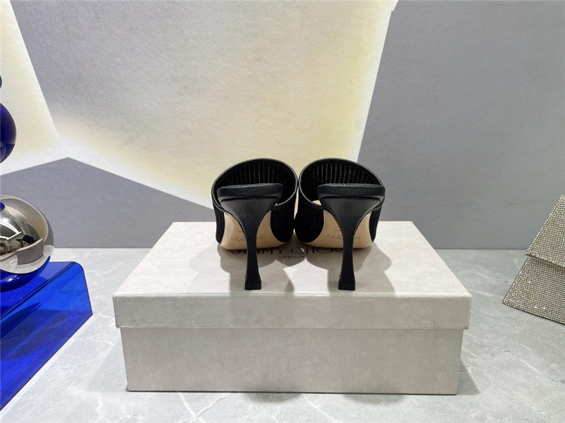 High Quality Luxury Jimmy Choo Square-Toe Knit Flip-Flops product detail