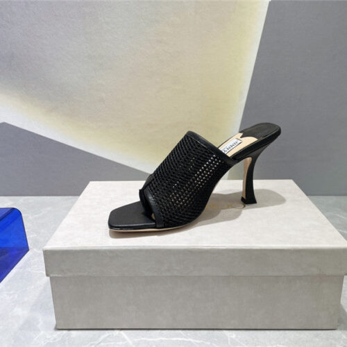 High Quality Luxury Jimmy Choo Square-Toe Knit Flip-Flops product detail