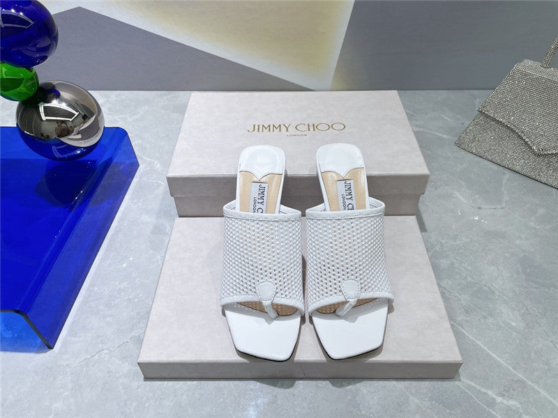 High Quality Luxury Jimmy Choo Square-Toe Knit Flip-Flops – Style 63863 product detail
