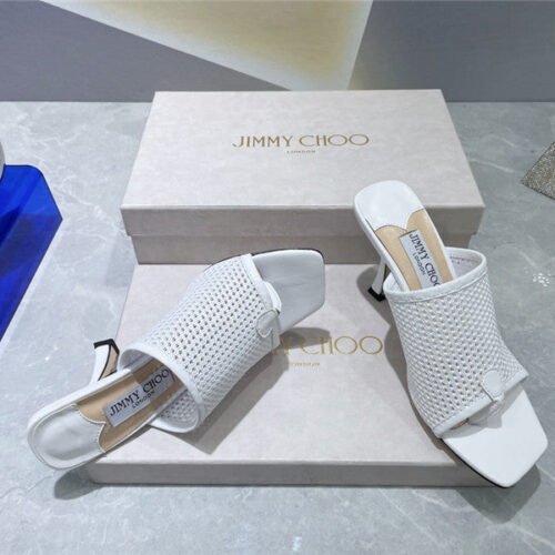 High Quality Luxury Jimmy Choo Square-Toe Knit Flip-Flops – Style 63863 product detail