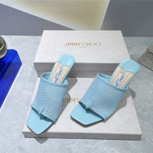 High Quality Luxury Jimmy Choo Square-Toe Knit Flip-Flops – Style 27703 product detail