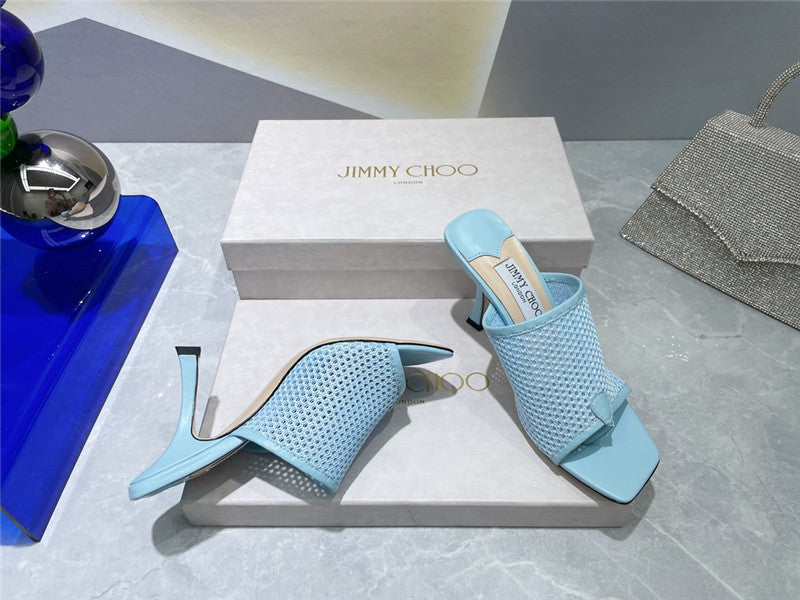 High Quality Luxury Jimmy Choo Square-Toe Knit Flip-Flops – Style 27703 product detail